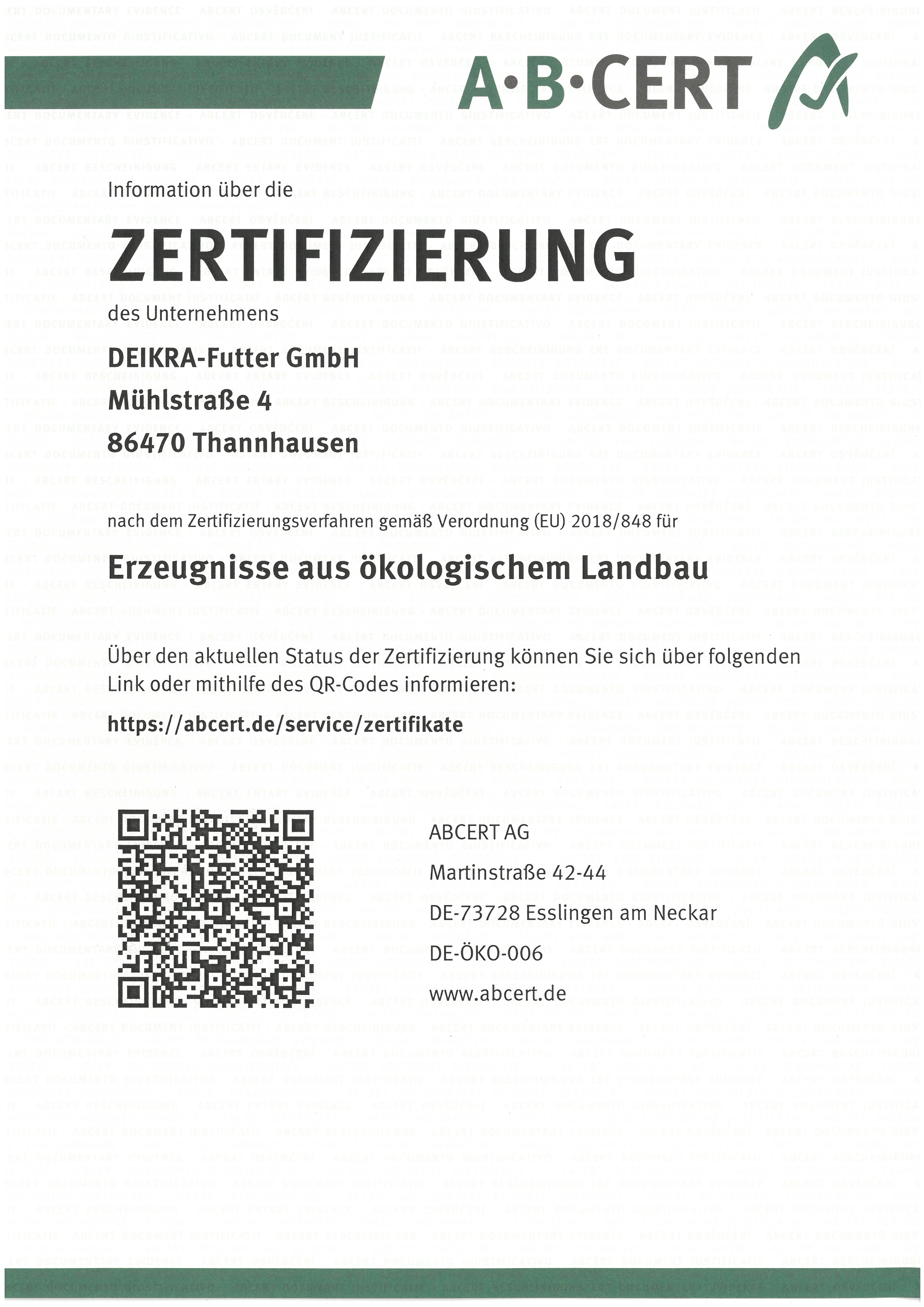 Zertifikat - A∙B∙CERT